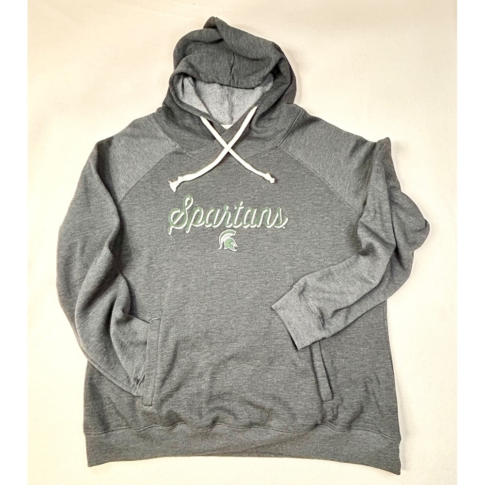 MICHIGAN STATE SPARTANS Hoodie Mens XXL Gray Heather Embroidered logo